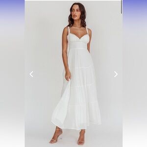 Neptune Cut Out Back A-Line Maxi Dress White
